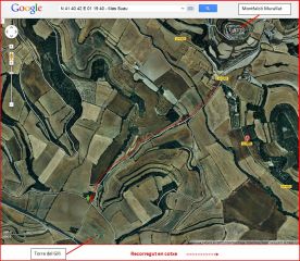 Torre del Gili - Itinerari - Captura de pantalla de Google Maps, complementada amb anotacions manuals.