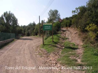 Torre del telègraf de Montornès del Vallès - Inici camí a peu.