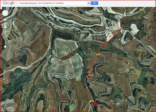 Torre dels francesos - Itinerari - Captura de pantalla de Google Maps, complementada amb anotacions manuals.