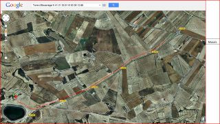 Torre d'Escarrega - Itinerari - Captura de pantalla de Google Maps, complementada amb anotacions manuals.
