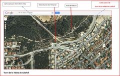 Calafell-Rotonda inici camí a la Torre la Talaia de Calafell - Captura de pantalla de Google Maps.