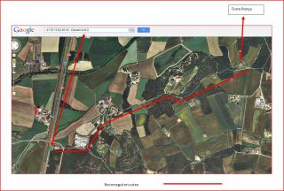 Torre Ponça - Itinerari - Captura de pantalla de Google Maps, amb anotacions manuals.